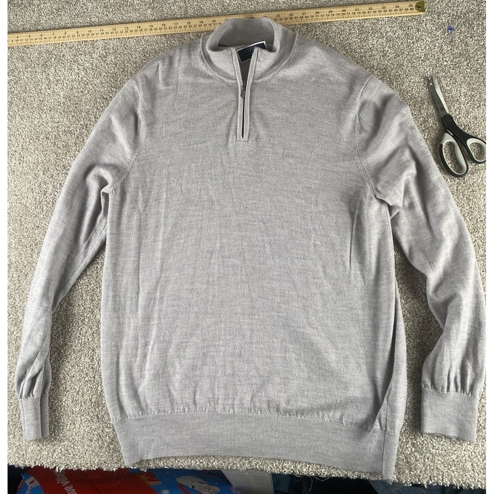 Charles Tyrwhitt Mens 100% Merino Wool 1/4 Zip Pullover Sweater‎ Mens XL Preppy - Picture 3 of 10
